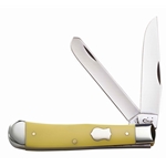 Yellow Handled Trapper with SFO 32520 CS - Engravable