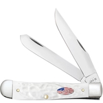 Case White Synthetic Trapper with Flag Shield 14100 - Engravable