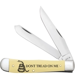 Case Yellow Handle Trapper Dont Tread On Me 6089 - Engravable