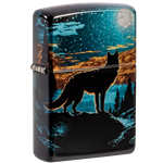 Zippo Wolf By Moonlight, 540 Fusion Tumbled Chrome - 46252