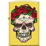 Zippo Skull With Roses 21663