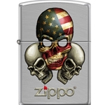Zippo Skulls With Flag 07227