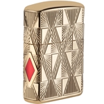 Zippo Gold and Red Diamonds 360 Multicut Gold Plate 29671