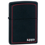 Zippo® Logo-Black Matte With Red Border