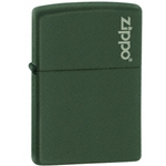 Zippo Plain Green Matte With Zippo Logo 221ZL