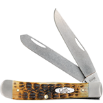 Burnt Amber Bone Trapper S35VN 27060 - Engravable