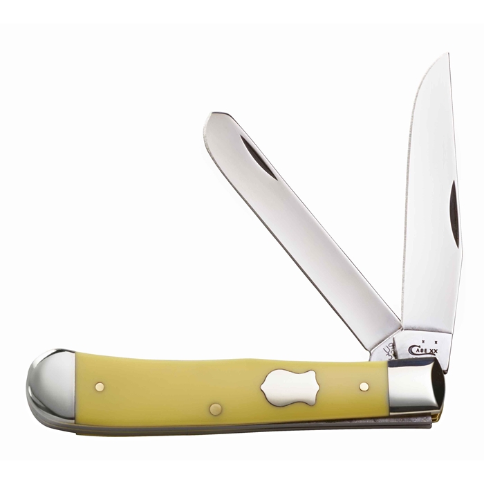 Yellow Handled Trapper with SFO 32520 CV - Engravable